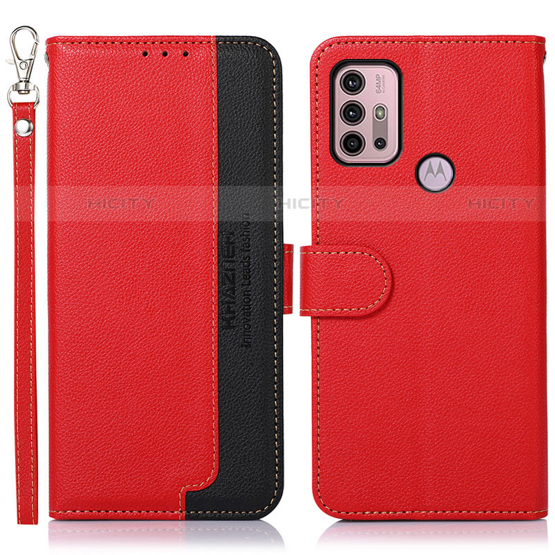 Funda de Cuero Cartera con Soporte Carcasa A09D para Motorola Moto G31 Rojo