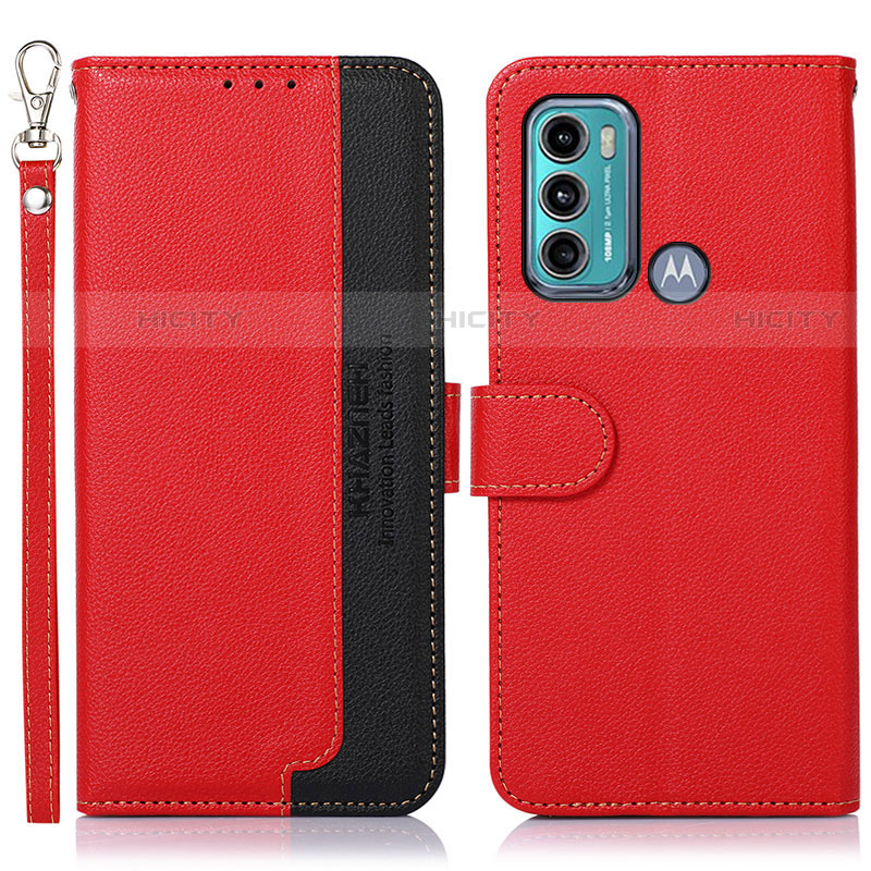 Funda de Cuero Cartera con Soporte Carcasa A09D para Motorola Moto G40 Fusion Rojo