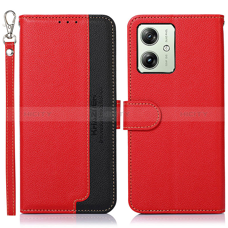 Funda de Cuero Cartera con Soporte Carcasa A09D para Motorola Moto G54 5G Rojo