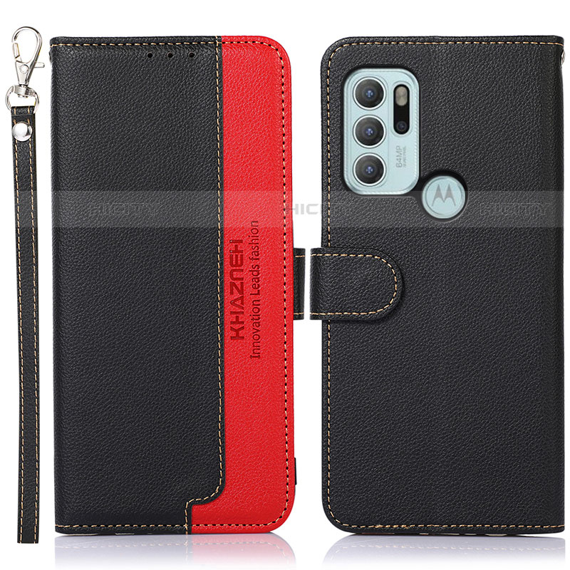 Funda de Cuero Cartera con Soporte Carcasa A09D para Motorola Moto G60s Negro