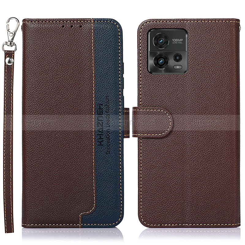 Funda de Cuero Cartera con Soporte Carcasa A09D para Motorola Moto G72 Marron