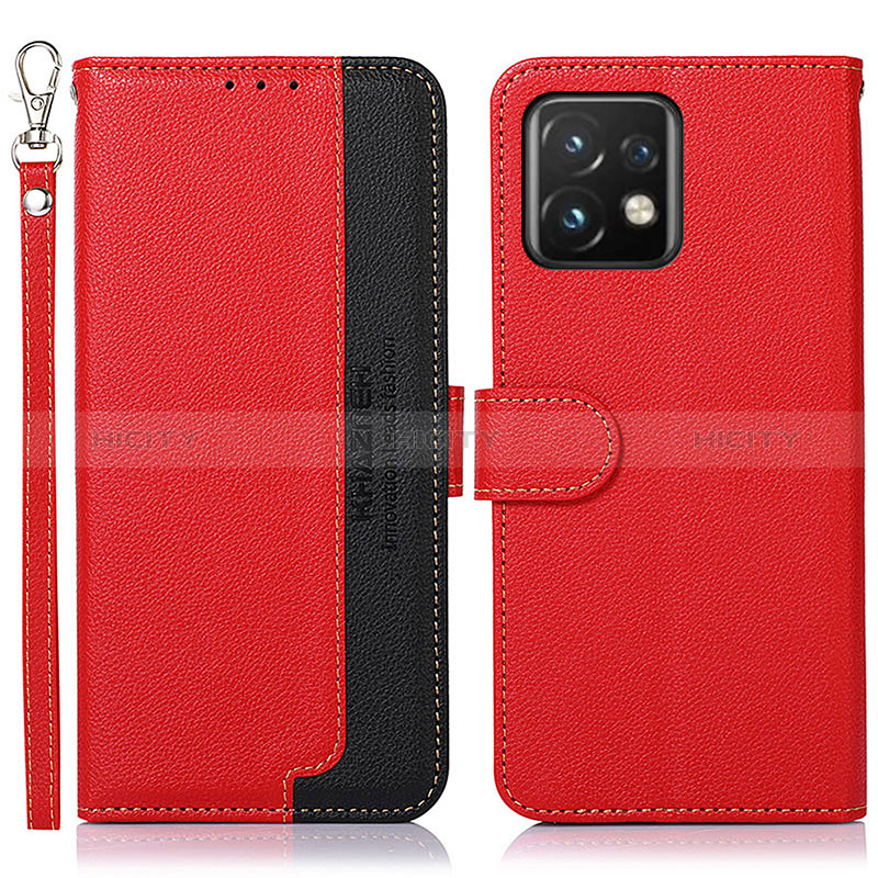 Funda de Cuero Cartera con Soporte Carcasa A09D para Motorola Moto X40 5G Rojo