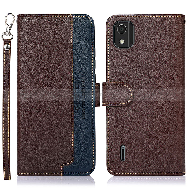 Funda de Cuero Cartera con Soporte Carcasa A09D para Nokia C2 2nd Edition Marron