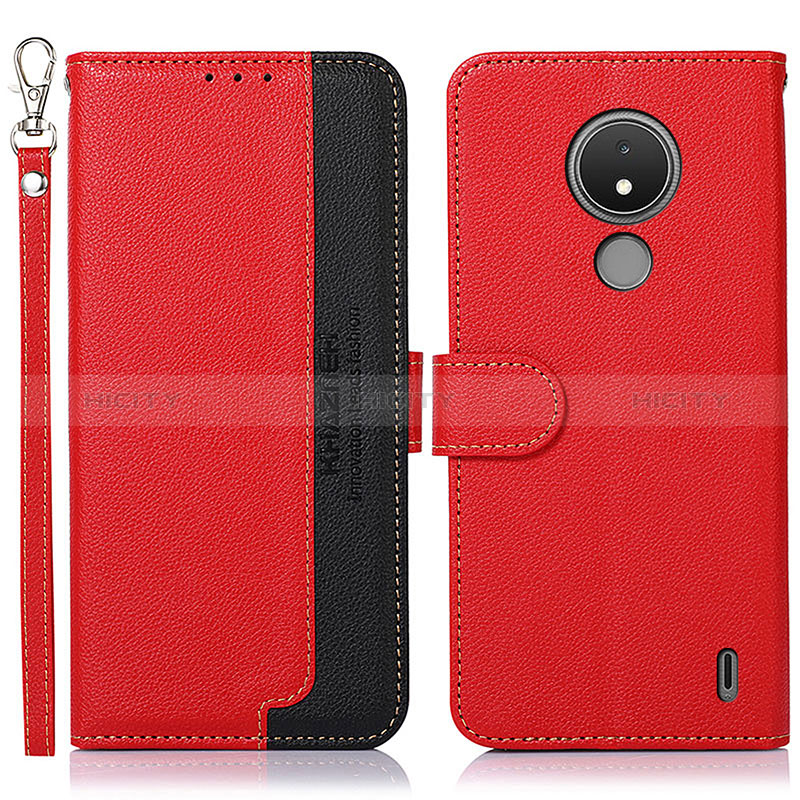 Funda de Cuero Cartera con Soporte Carcasa A09D para Nokia C21 Rojo