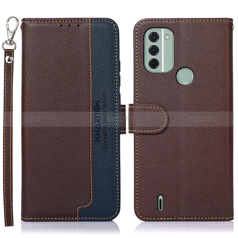 Funda de Cuero Cartera con Soporte Carcasa A09D para Nokia C31 Marron