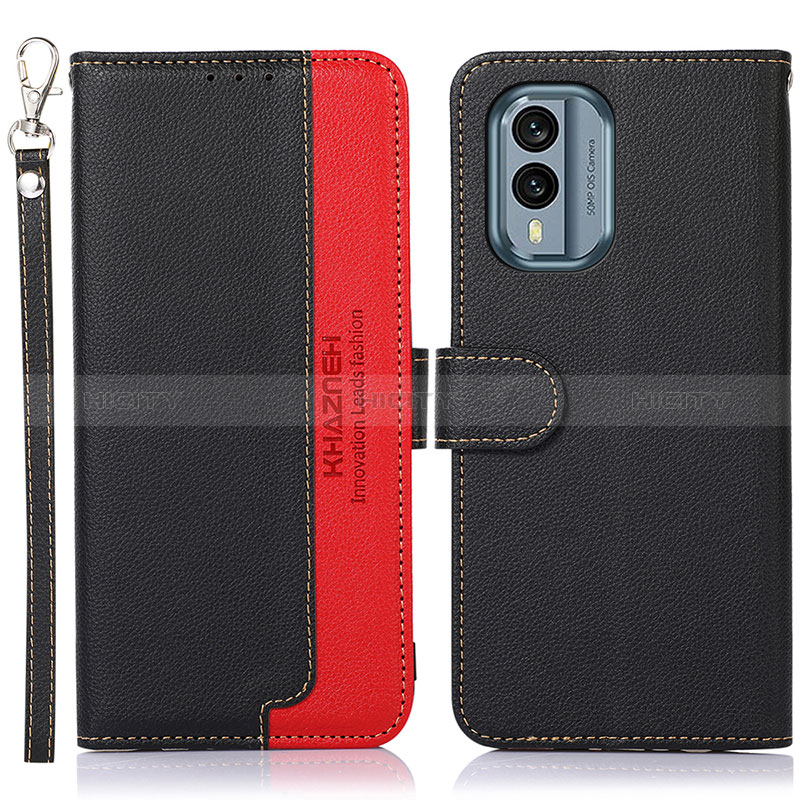 Funda de Cuero Cartera con Soporte Carcasa A09D para Nokia X30 5G Negro