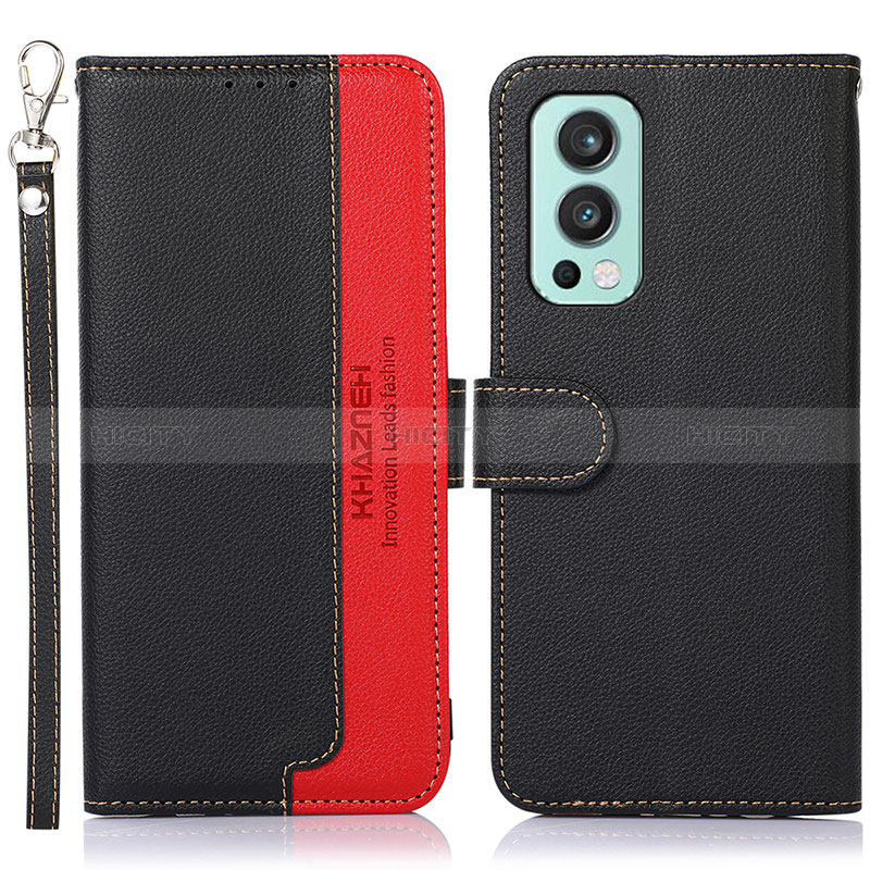 Funda de Cuero Cartera con Soporte Carcasa A09D para OnePlus Nord 2 5G Negro