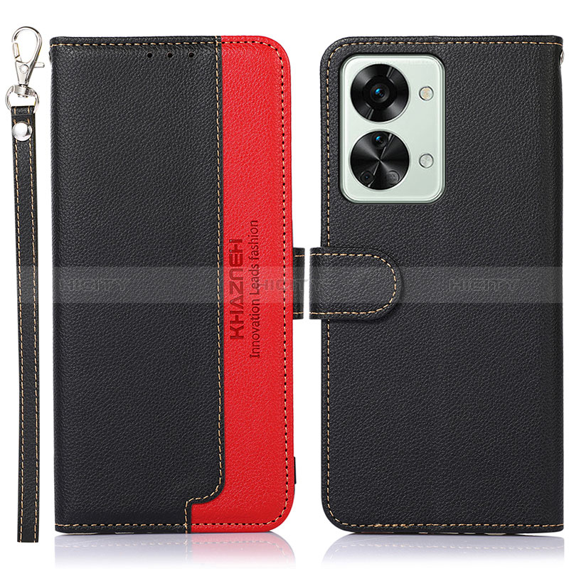 Funda de Cuero Cartera con Soporte Carcasa A09D para OnePlus Nord 2T 5G Negro