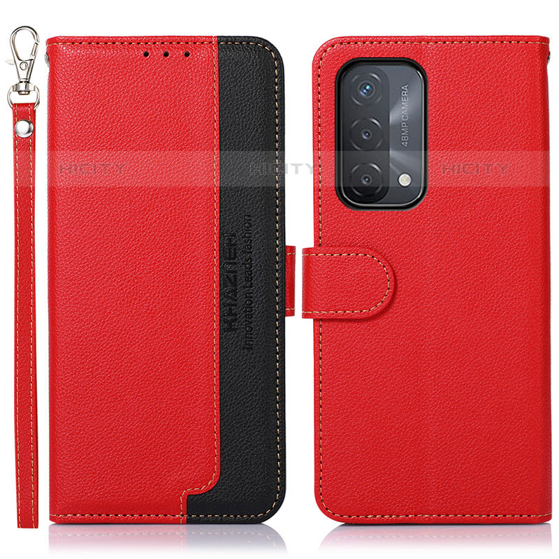 Funda de Cuero Cartera con Soporte Carcasa A09D para OnePlus Nord N200 5G Rojo