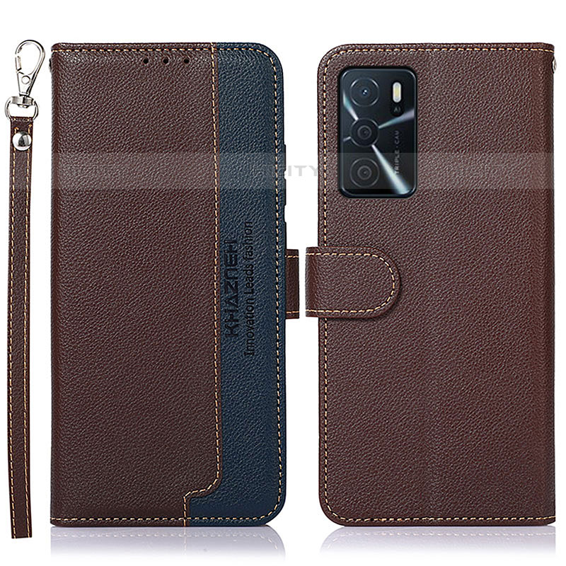 Funda de Cuero Cartera con Soporte Carcasa A09D para Oppo A54s Marron