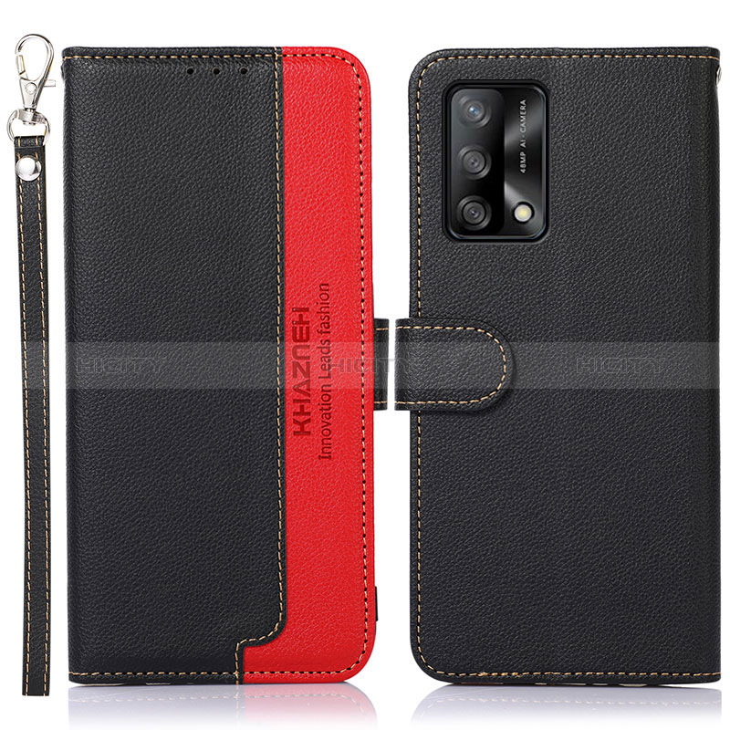 Funda de Cuero Cartera con Soporte Carcasa A09D para Oppo A95 4G Negro