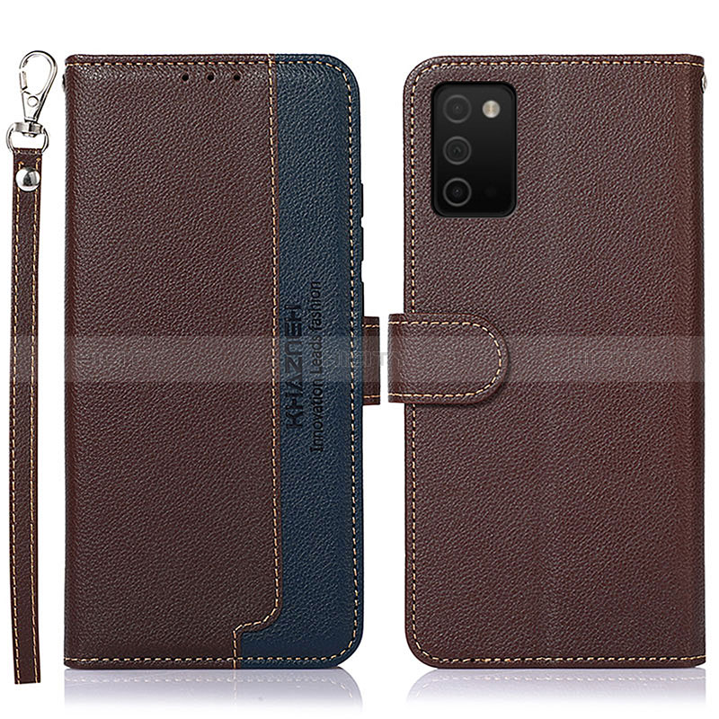 Funda de Cuero Cartera con Soporte Carcasa A09D para Samsung Galaxy A02s Marron