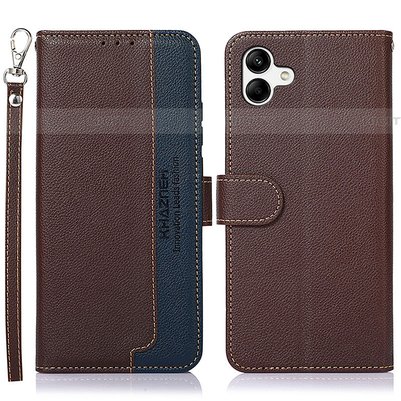 Funda de Cuero Cartera con Soporte Carcasa A09D para Samsung Galaxy A04E Marron