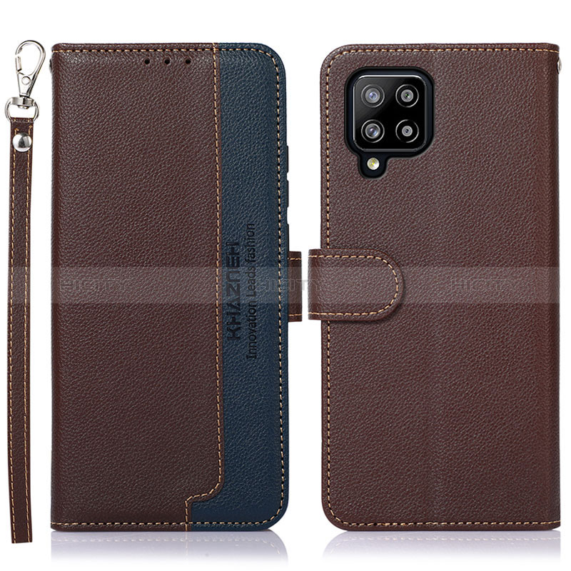 Funda de Cuero Cartera con Soporte Carcasa A09D para Samsung Galaxy A42 5G Marron