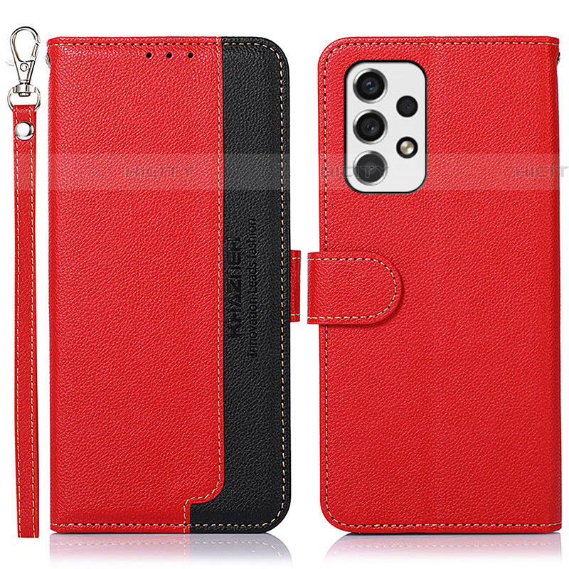 Funda de Cuero Cartera con Soporte Carcasa A09D para Samsung Galaxy A53 5G Rojo