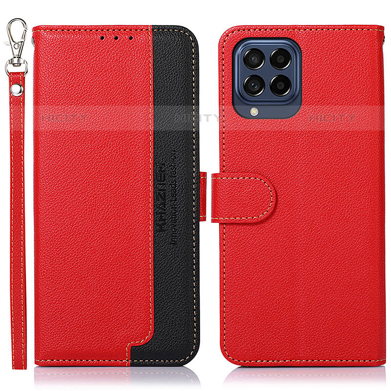 Funda de Cuero Cartera con Soporte Carcasa A09D para Samsung Galaxy M53 5G Rojo