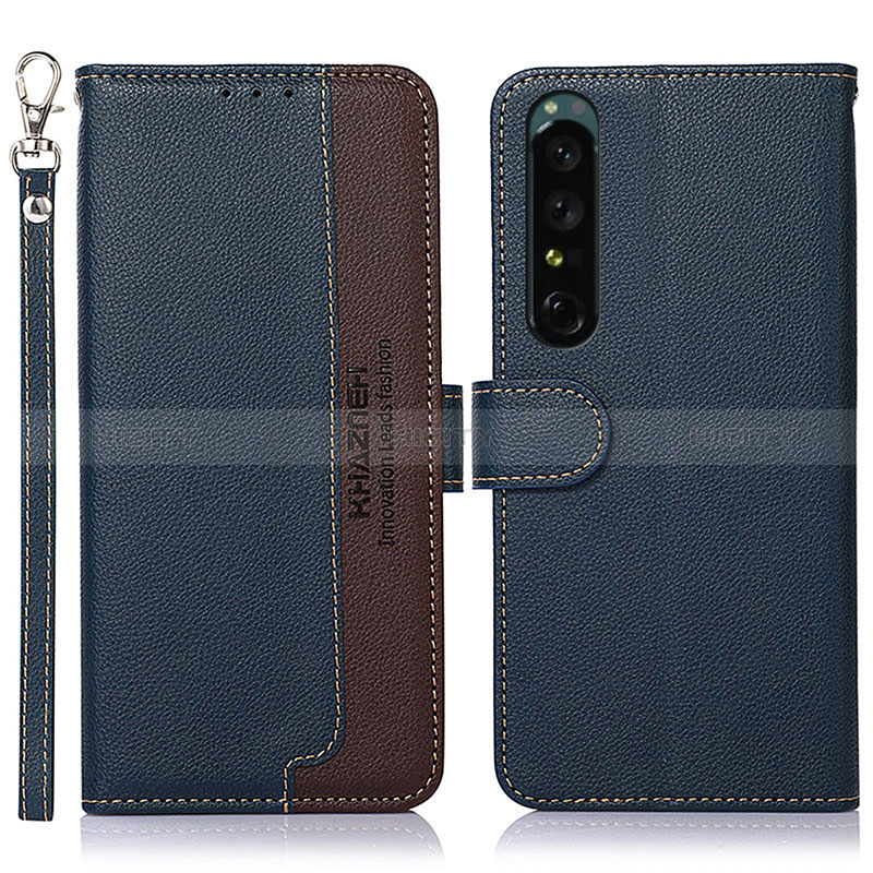 Funda de Cuero Cartera con Soporte Carcasa A09D para Sony Xperia 1 IV Azul