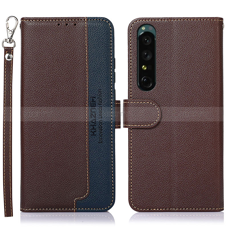 Funda de Cuero Cartera con Soporte Carcasa A09D para Sony Xperia 1 IV Marron