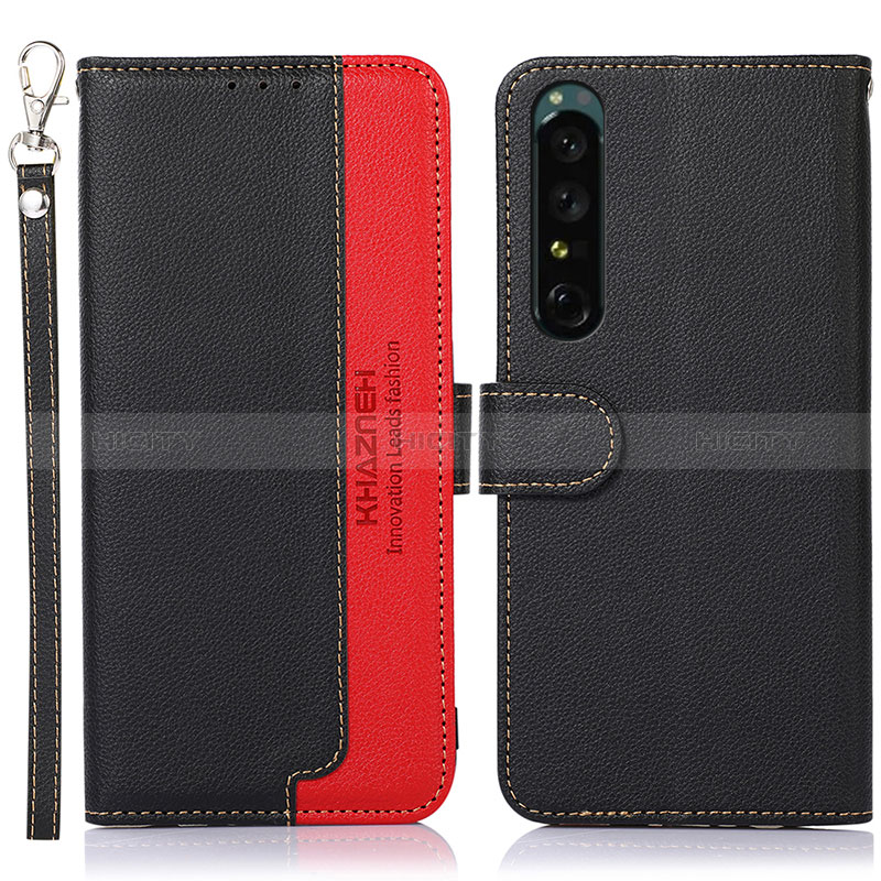 Funda de Cuero Cartera con Soporte Carcasa A09D para Sony Xperia 1 V Negro