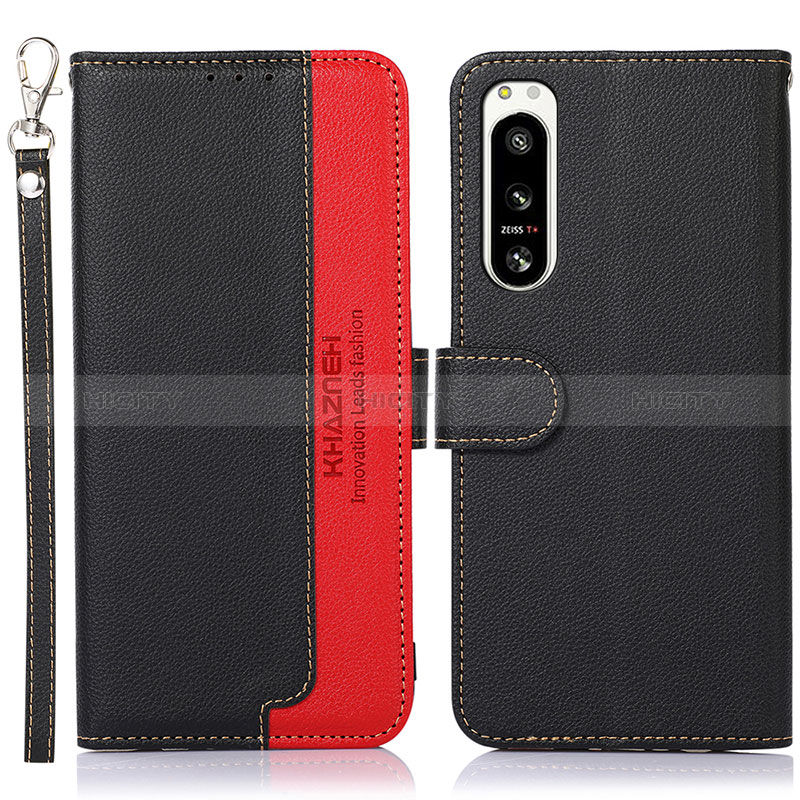 Funda de Cuero Cartera con Soporte Carcasa A09D para Sony Xperia 5 IV Negro