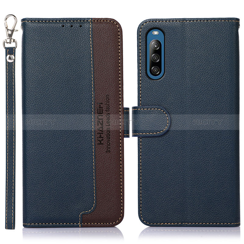 Funda de Cuero Cartera con Soporte Carcasa A09D para Sony Xperia L4 Azul