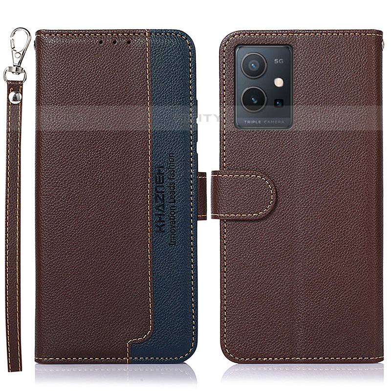 Funda de Cuero Cartera con Soporte Carcasa A09D para Vivo iQOO Z6 5G Marron