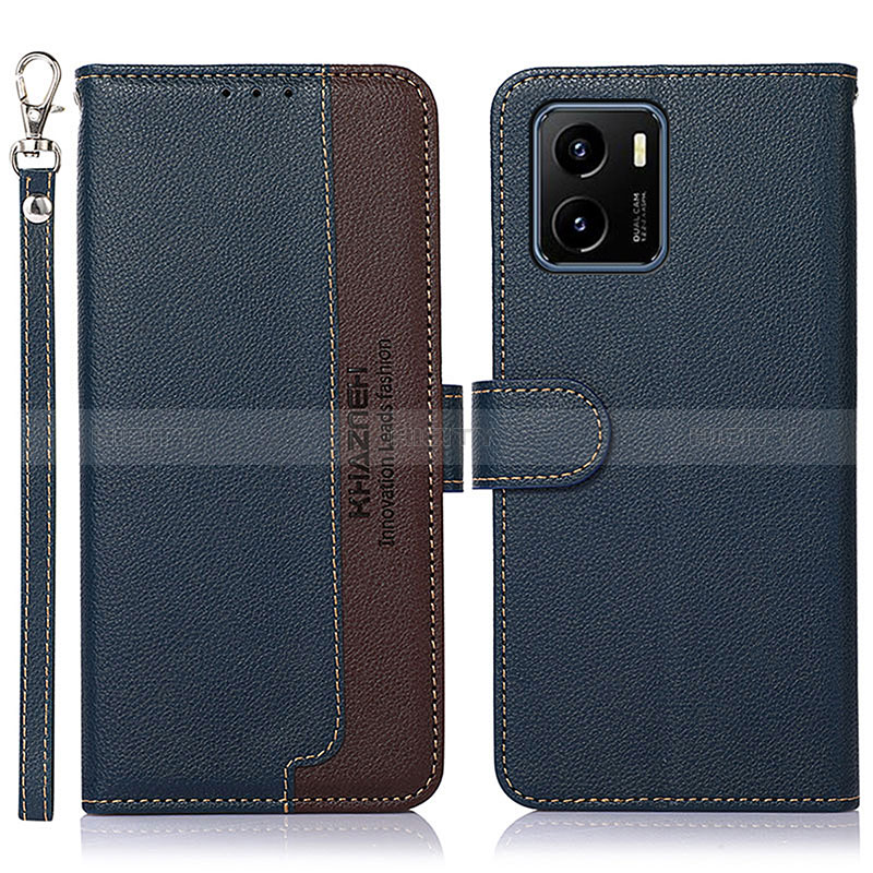 Funda de Cuero Cartera con Soporte Carcasa A09D para Vivo Y01 Azul