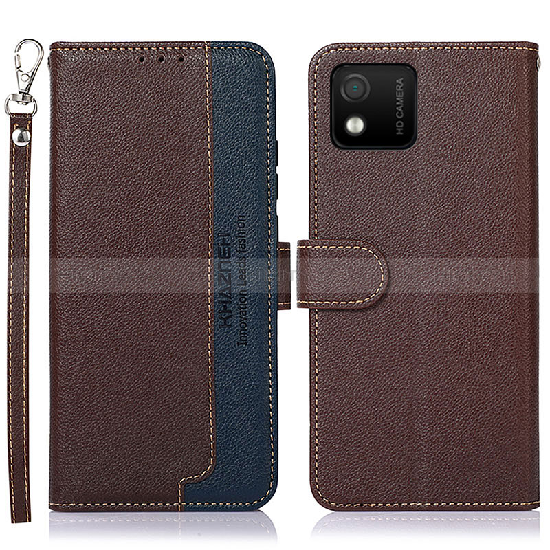 Funda de Cuero Cartera con Soporte Carcasa A09D para Wiko Y52 Marron