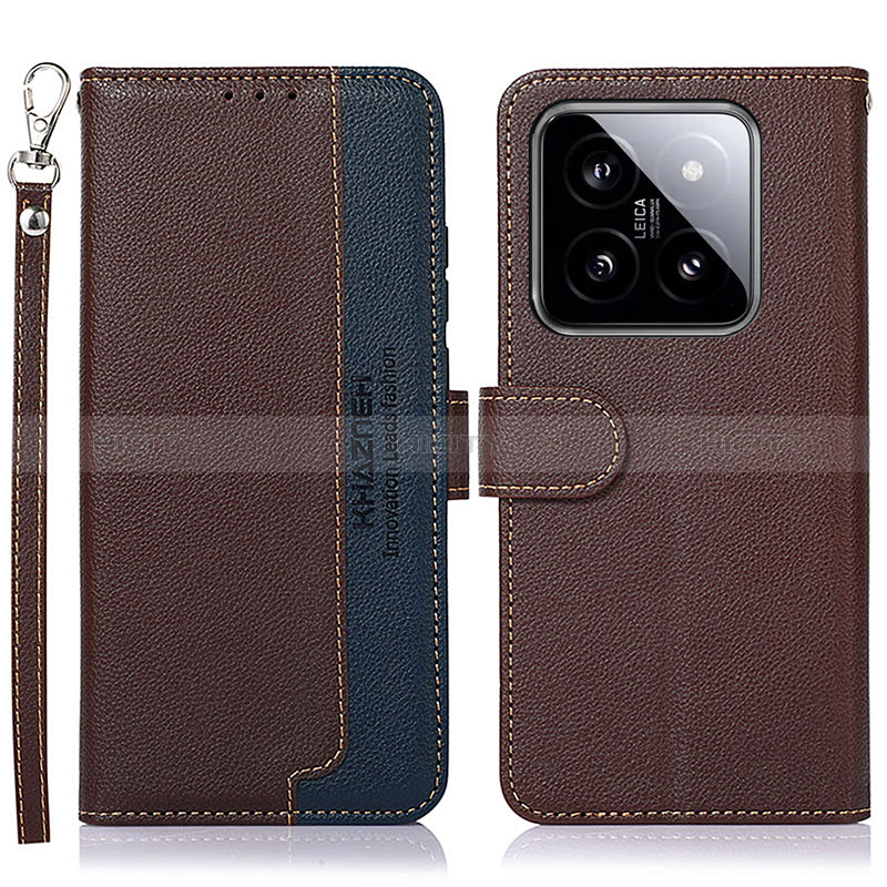 Funda de Cuero Cartera con Soporte Carcasa A09D para Xiaomi Mi 14 Pro 5G Marron