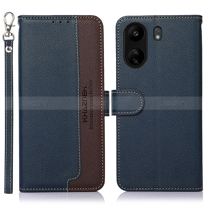 Funda de Cuero Cartera con Soporte Carcasa A09D para Xiaomi Poco C65 Azul