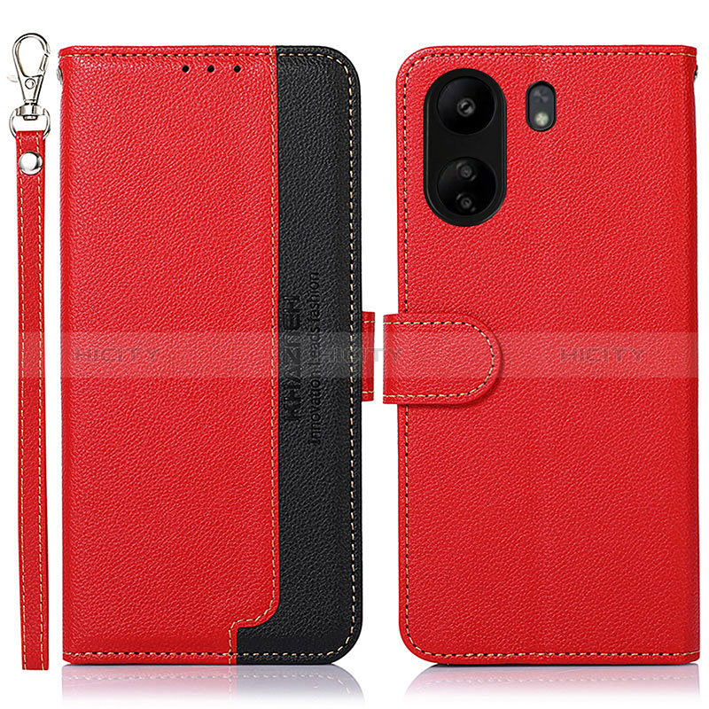 Funda de Cuero Cartera con Soporte Carcasa A09D para Xiaomi Poco C65 Rojo