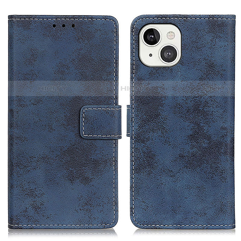 Funda de Cuero Cartera con Soporte Carcasa A10 para Apple iPhone 13 Azul