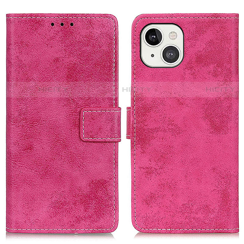 Funda de Cuero Cartera con Soporte Carcasa A10 para Apple iPhone 13 Rosa Roja