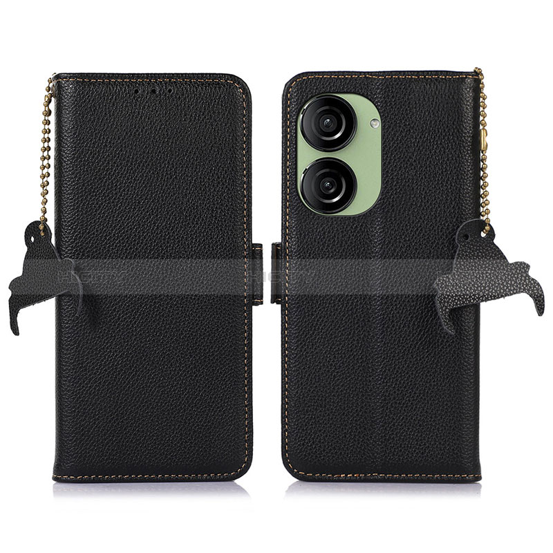 Funda de Cuero Cartera con Soporte Carcasa A10D para Asus ZenFone 10 Negro