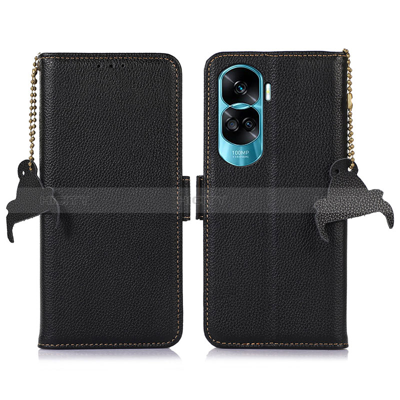 Funda de Cuero Cartera con Soporte Carcasa A10D para Huawei Honor 90 Lite 5G Negro