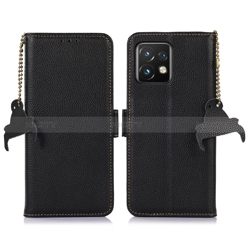 Funda de Cuero Cartera con Soporte Carcasa A10D para Motorola Moto Edge 40 Pro 5G Negro