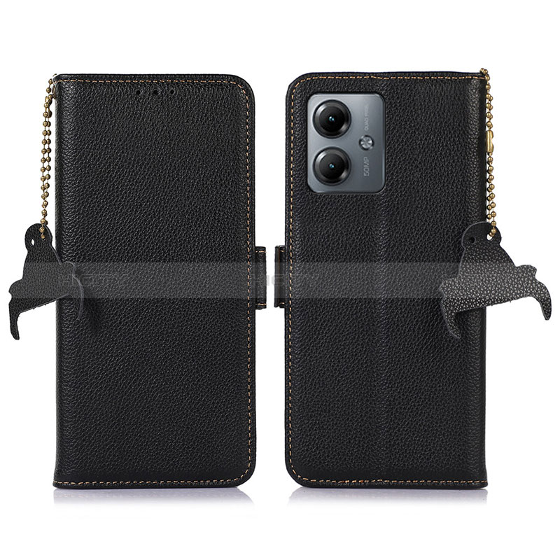 Funda de Cuero Cartera con Soporte Carcasa A10D para Motorola Moto G14