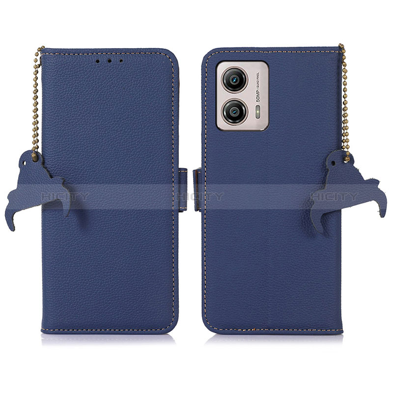 Funda de Cuero Cartera con Soporte Carcasa A10D para Motorola Moto G53 5G Azul