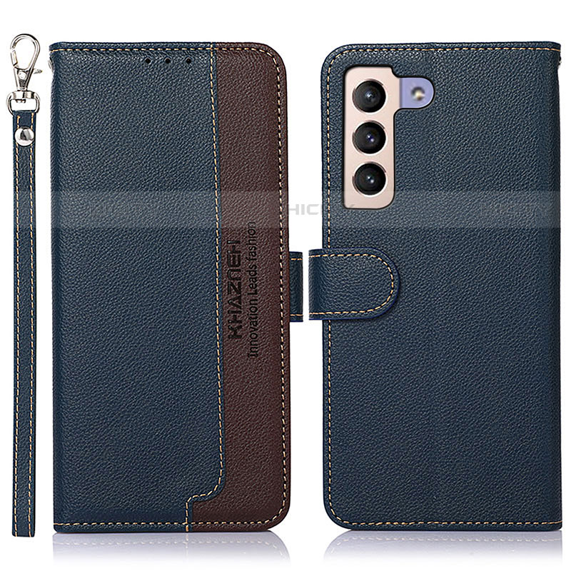 Funda de Cuero Cartera con Soporte Carcasa A10D para Samsung Galaxy S21 5G Azul