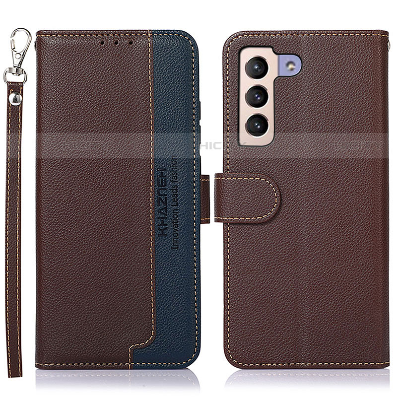 Funda de Cuero Cartera con Soporte Carcasa A10D para Samsung Galaxy S21 Plus 5G Marron