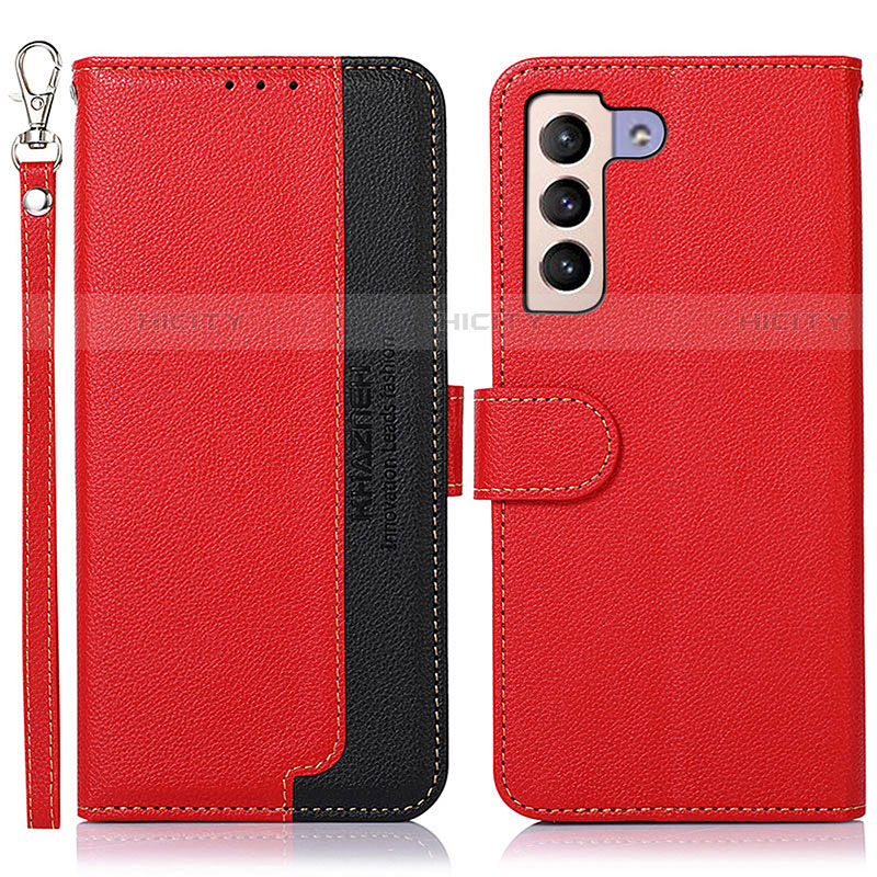 Funda de Cuero Cartera con Soporte Carcasa A10D para Samsung Galaxy S22 Plus 5G Rojo