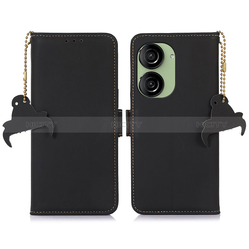 Funda de Cuero Cartera con Soporte Carcasa A11D para Asus ZenFone 10 Negro