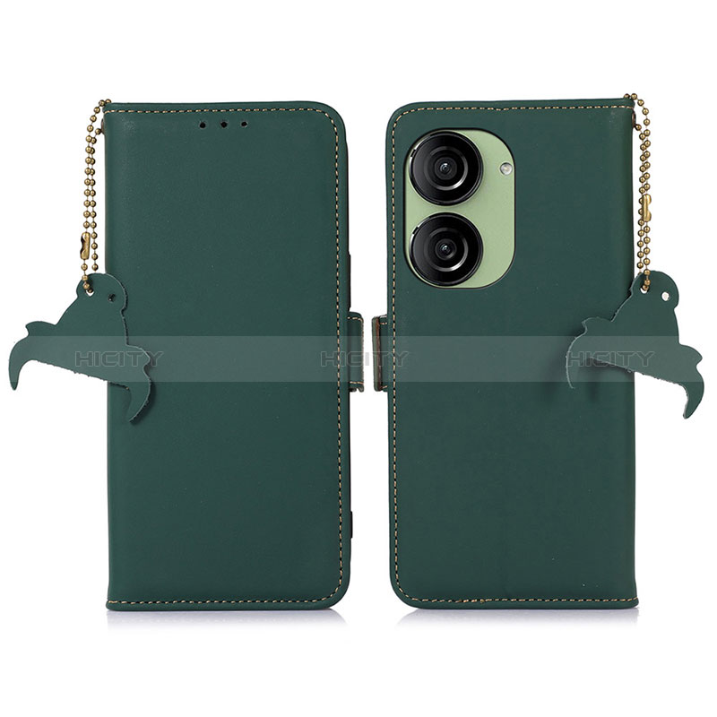 Funda de Cuero Cartera con Soporte Carcasa A11D para Asus ZenFone 10 Verde