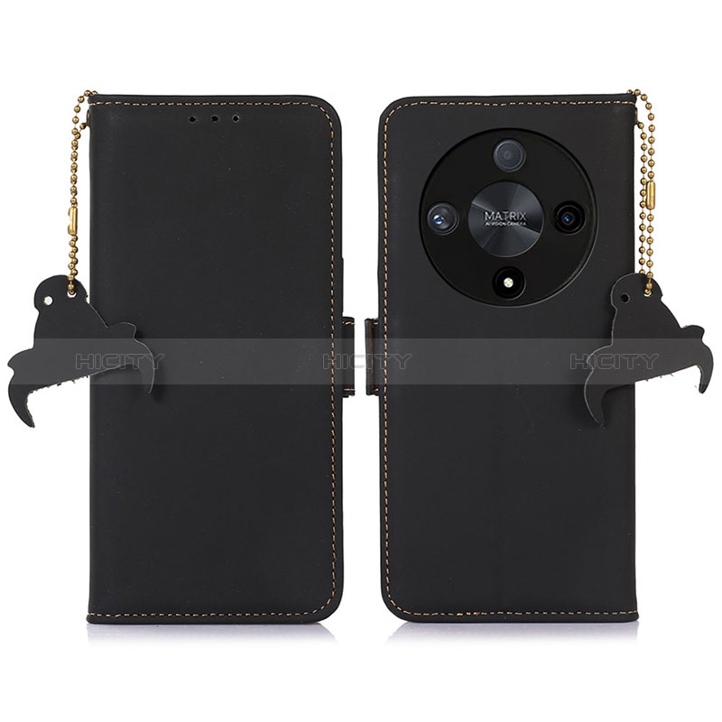 Funda de Cuero Cartera con Soporte Carcasa A11D para Huawei Honor Magic6 Lite 5G Negro