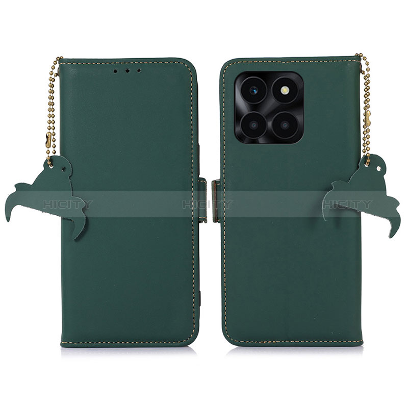 Funda de Cuero Cartera con Soporte Carcasa A11D para Huawei Honor X8b Verde