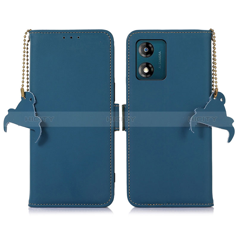 Funda de Cuero Cartera con Soporte Carcasa A11D para Motorola Moto E13 Azul