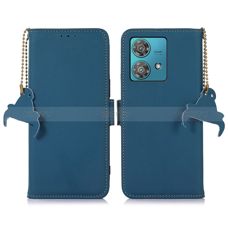 Funda de Cuero Cartera con Soporte Carcasa A11D para Motorola Moto Edge 40 Neo 5G Azul