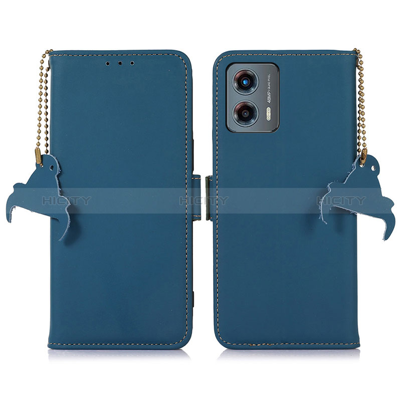 Funda de Cuero Cartera con Soporte Carcasa A11D para Motorola Moto G 5G (2023) Azul