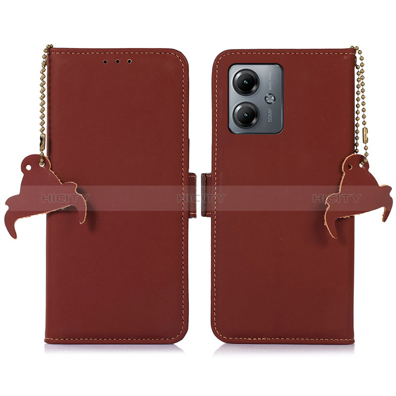 Funda de Cuero Cartera con Soporte Carcasa A11D para Motorola Moto G14