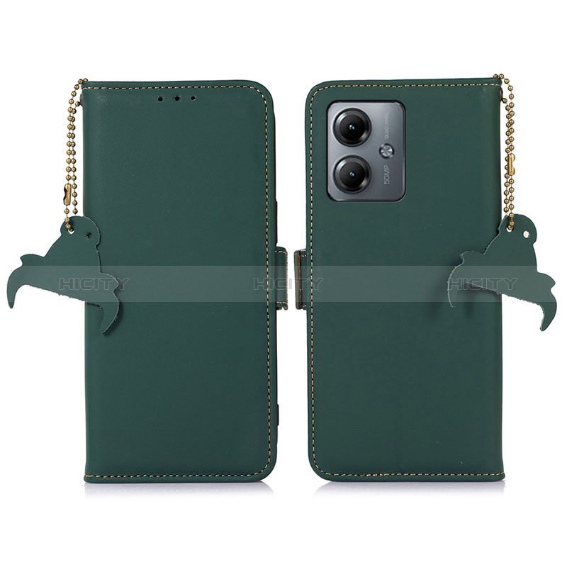 Funda de Cuero Cartera con Soporte Carcasa A11D para Motorola Moto G14